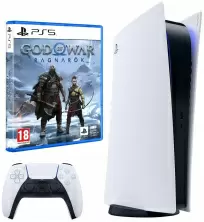Consolă de jocuri Sony PlayStation 5 Digital Edition + Gog of War Ragnarok, alb