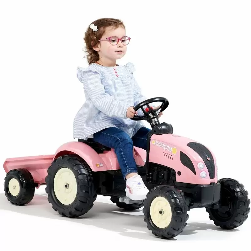 Tractor cu pedale Falk Country Star 2056L, roz/negru