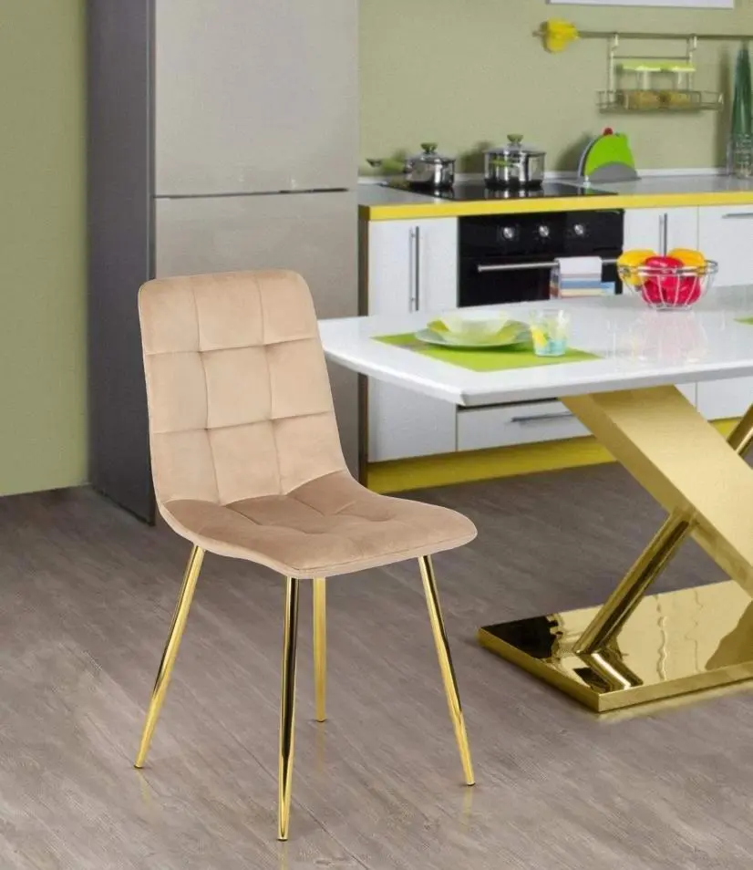 Scaun Mebel Elite York, cremă/auriu