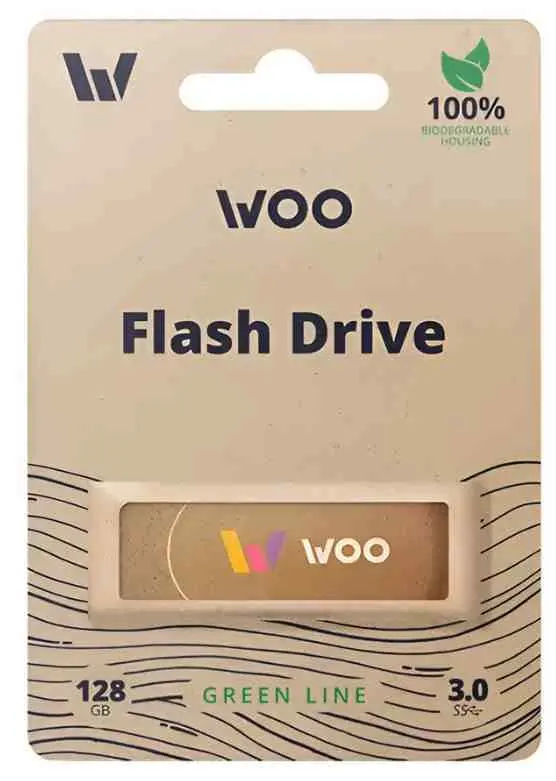 USB-флешка WOO Green Line 128GB, коричневый