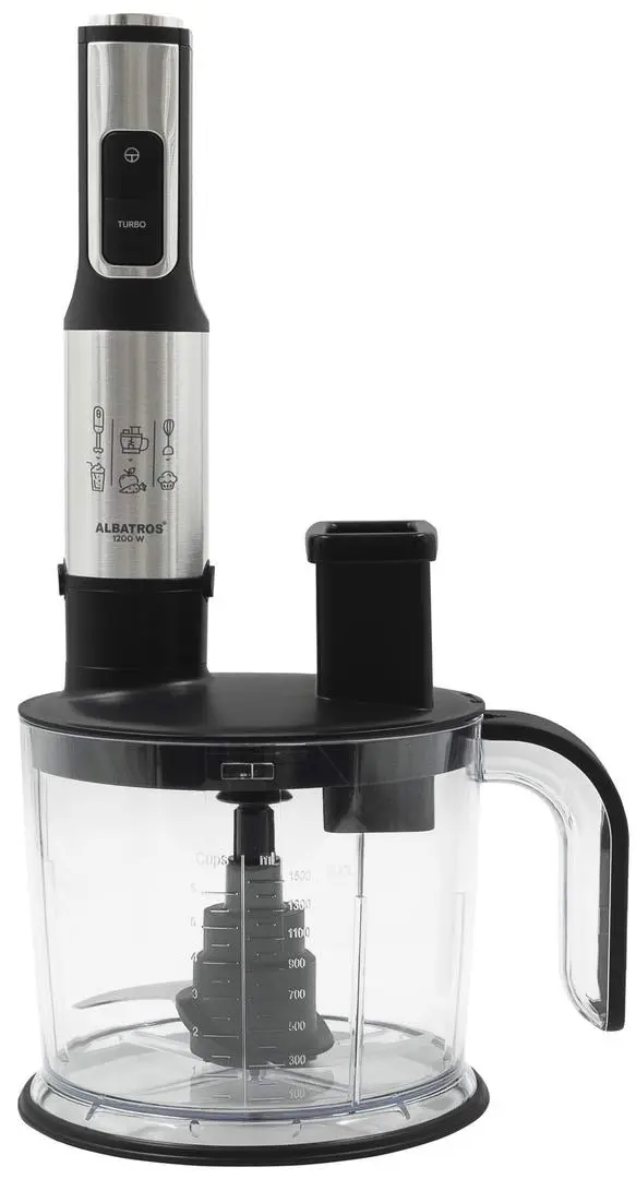 Blender Albatros MR1200A, inox/negru pe tehnoparc.md Blender Albatros MR1200A, inox/negru