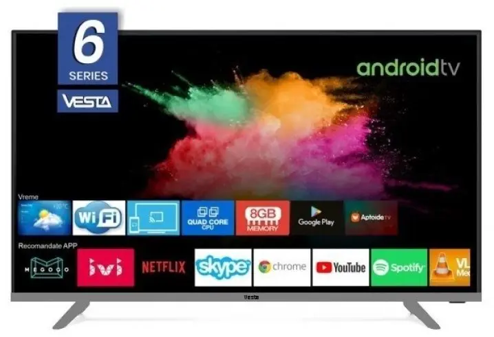 Televizor Vesta LD40F6802, negru/gri