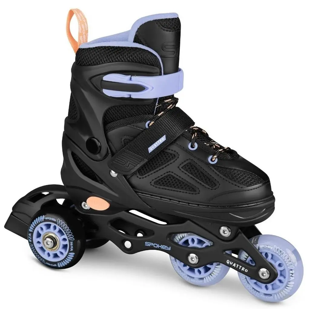 Роликовые коньки Spokey Quattro 4in1 38-41 (943431), черный/фиолетовый на tehnoparc.md Роликовые коньки Spokey Quattro 4in1 38-41 (943431), черный/фиолетовый