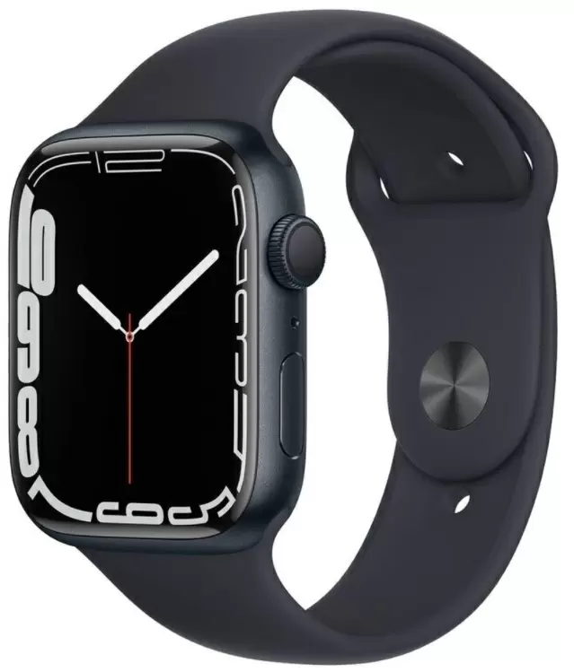 Умные часы Apple Watch Series 7 45mm, корпус из алюминия, спортивный ремешок темная ночь