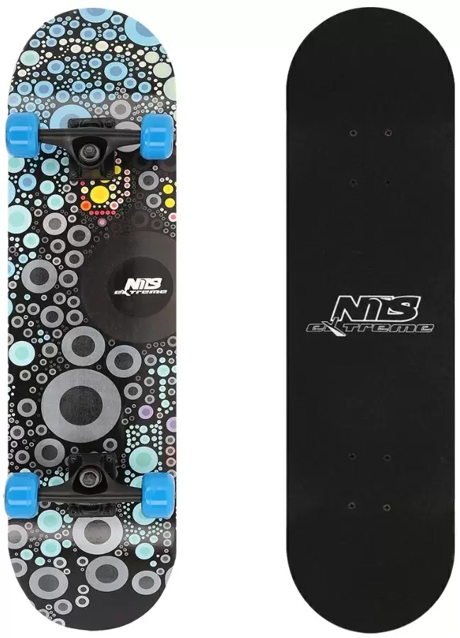 Скейтборд Nils Extreme CR3108SA Spot, черный/синий