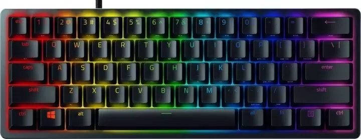 Клавиатура Razer Huntsman Mini Clicky Purple Switch RU, черный