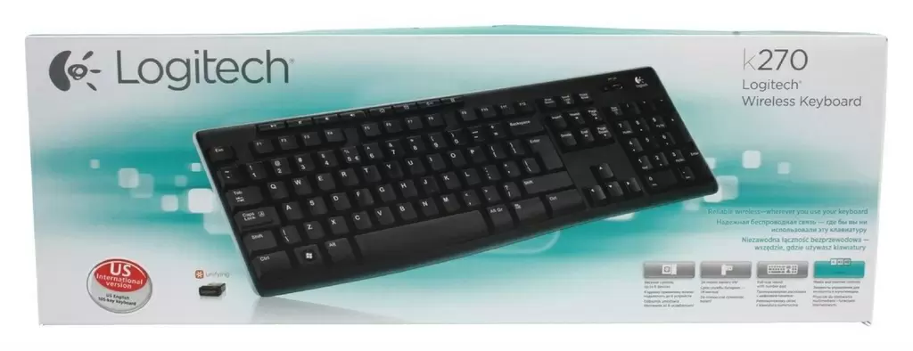 Клавиатура Logitech Wireless Keyboard K270, черный