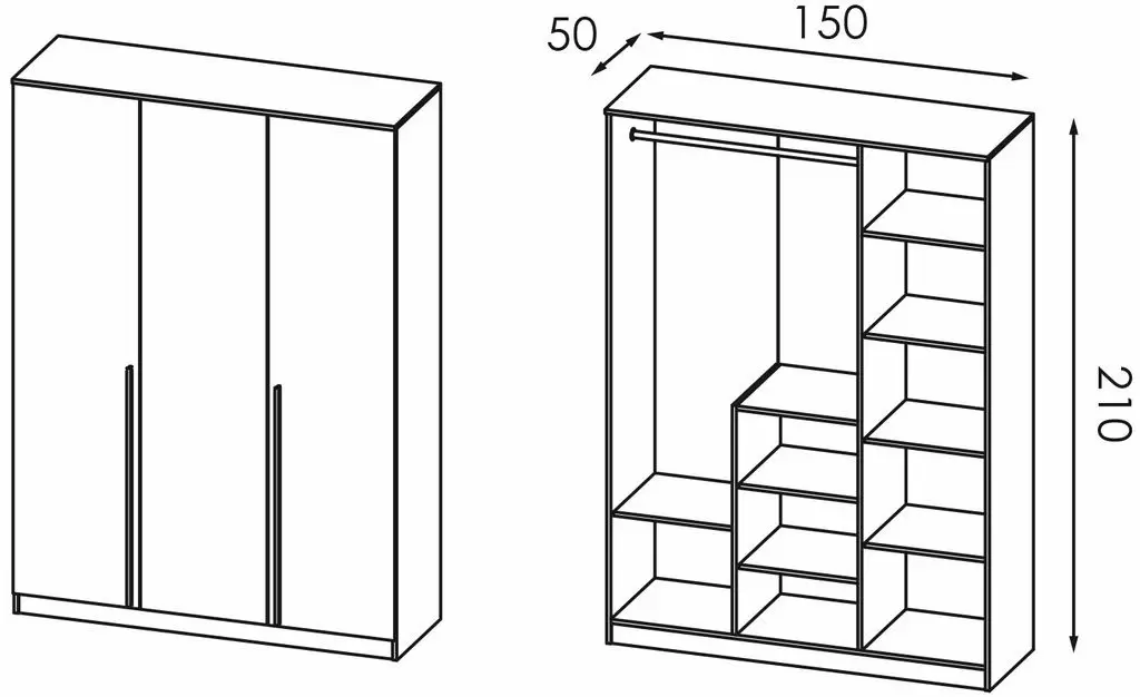 Шкаф Modern Kenon 150, крафтовый дуб белый