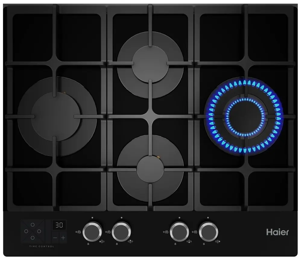 Plită incorporabilă cu gaz Haier HHX-G64CWSB, negru