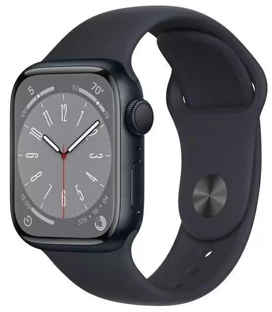 Smartwatch Apple Watch Series 8 41mm, carcasă din aluminiu, curea tip sport midnight