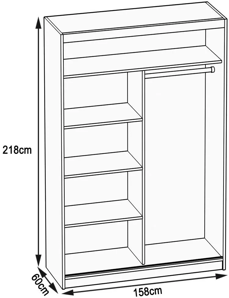 Шкаф-купе Belini MZ SZP3/0/B/DS/0/BL, дуб сонома/черный