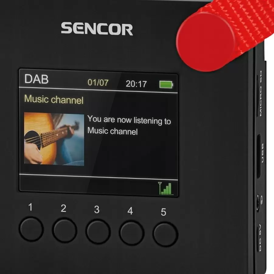 Radio portabil Sencor SRD 7757B, negru/roșu