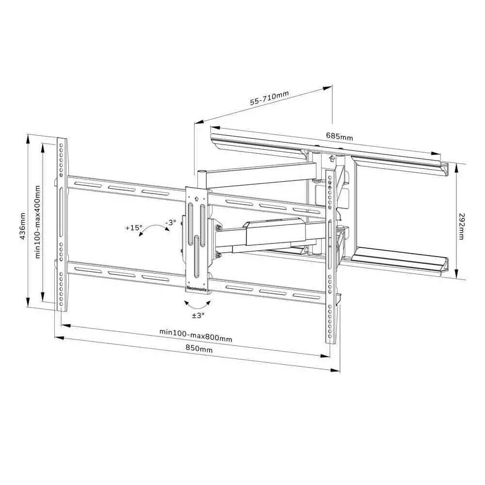 Suport TV Neomounts WL40-550BL18, negru