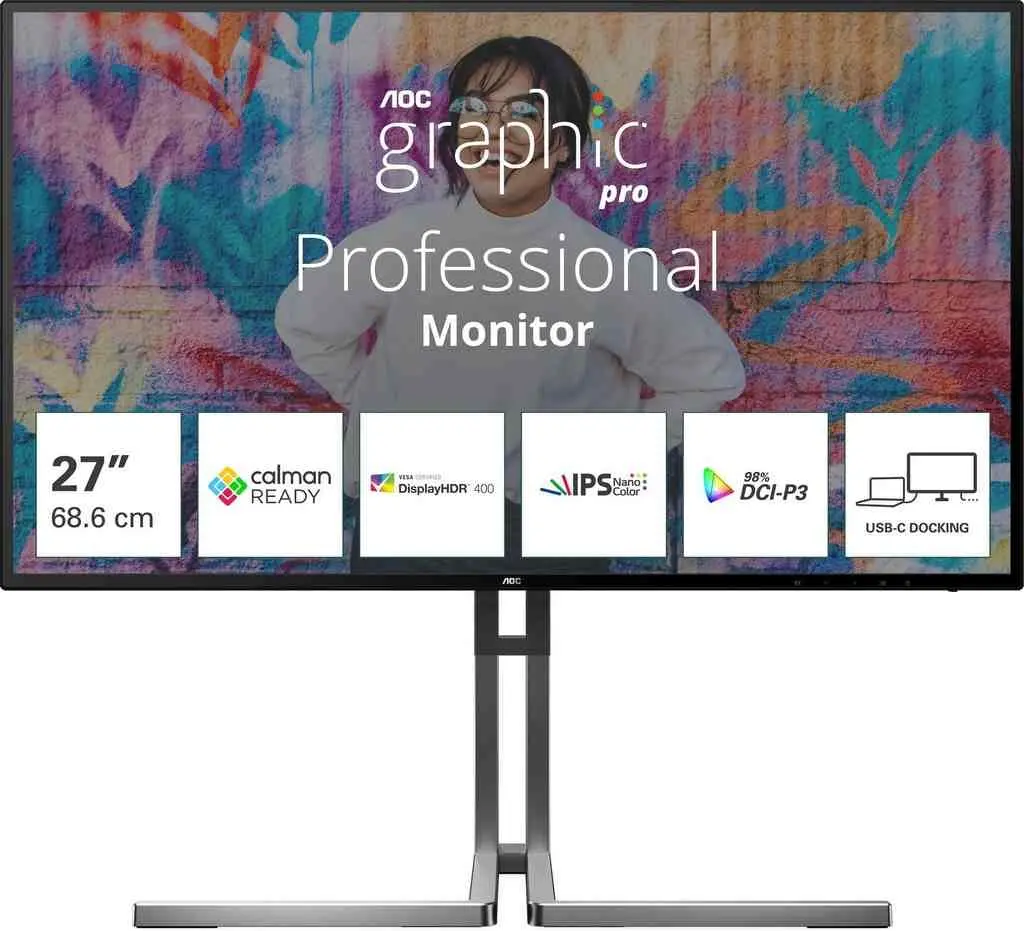 Monitor Aoc U27U3CV, argintiu
