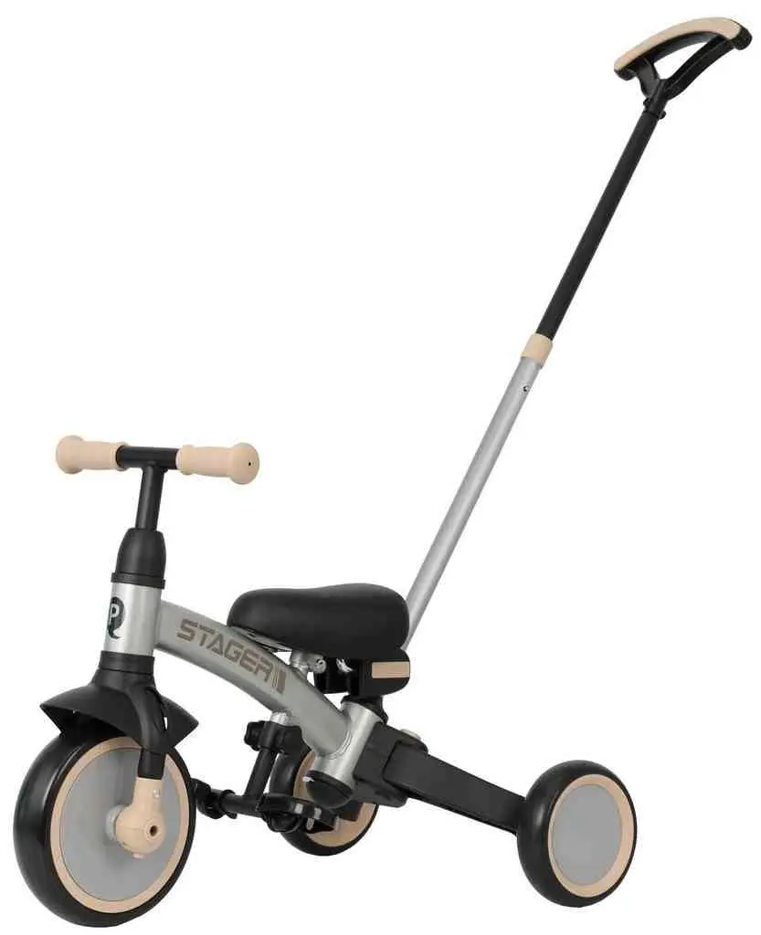 Bicicletă pentru copii Qplay Stager 3 in1, gri