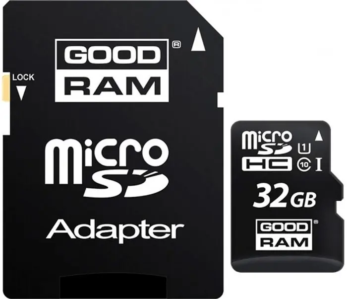 Card de memorie flash Goodram M1AA microSDHC UHS-I + SD adapter, 32GB pe tehnoparc.md Card de memorie flash Goodram M1AA microSDHC UHS-I + SD adapter, 32GB