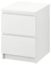 Тумба прикроватная IKEA Malm 2 ящика 40x55см, белый