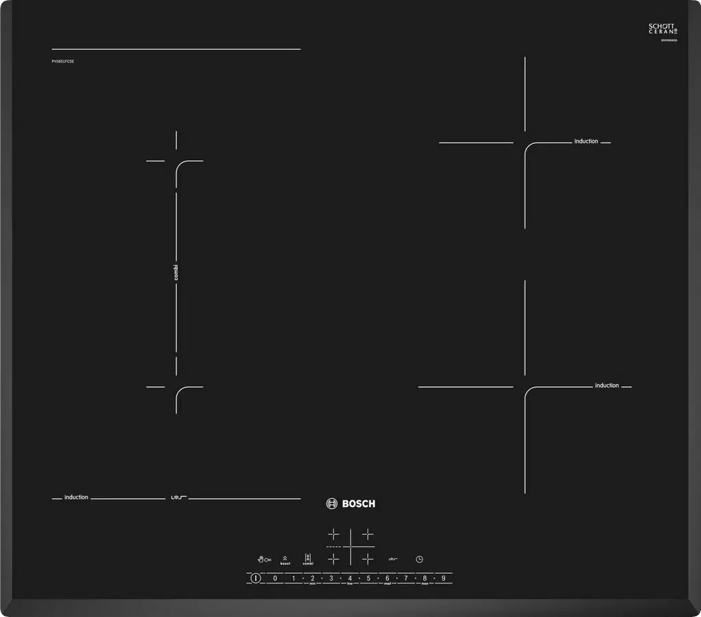 Индукционная панель Bosch PVS651FC5E, черный