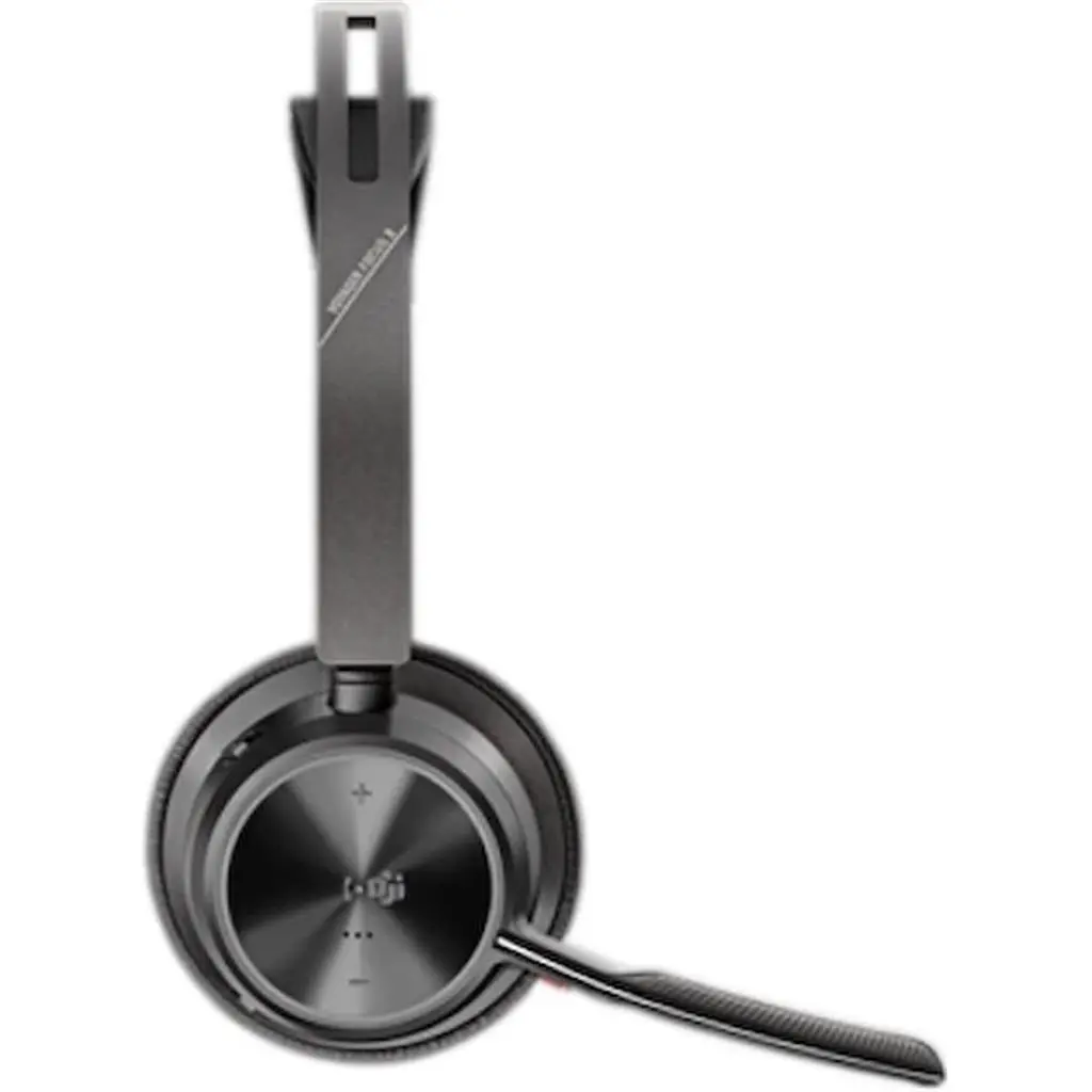 Căşti Poly Voyager Focus 2 Microsoft Teams Certified USB-C-C Headset +USB-C/A Adapter +Charging Stand, negru