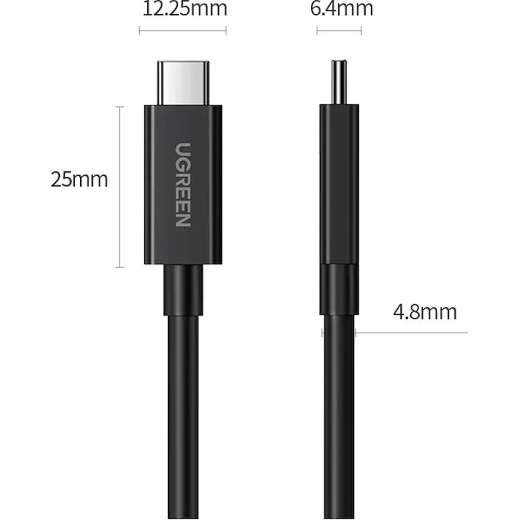 Cablu USB Ugreen Type-C to Type-C US501, negru pe tehnoparc.md Cablu USB Ugreen Type-C to Type-C US501, negru