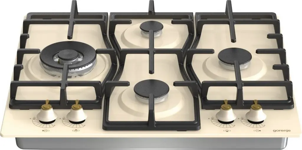 Plită incorporabilă cu gaz Gorenje GW 6D42 CLI, fildeș