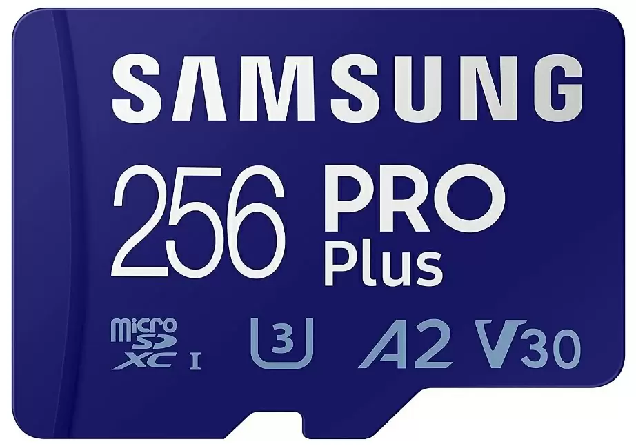 Карта памяти Samsung MicroSD PRO Plus Class 10 UHS-I U3 + SD adapter, 256ГБ