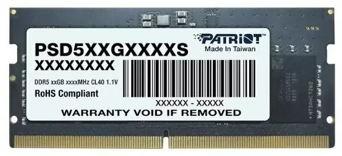Оперативная память SO-DIMM Patriot Signature Line 8ГБ DDR5-5600MHz, CL46, 1.1V