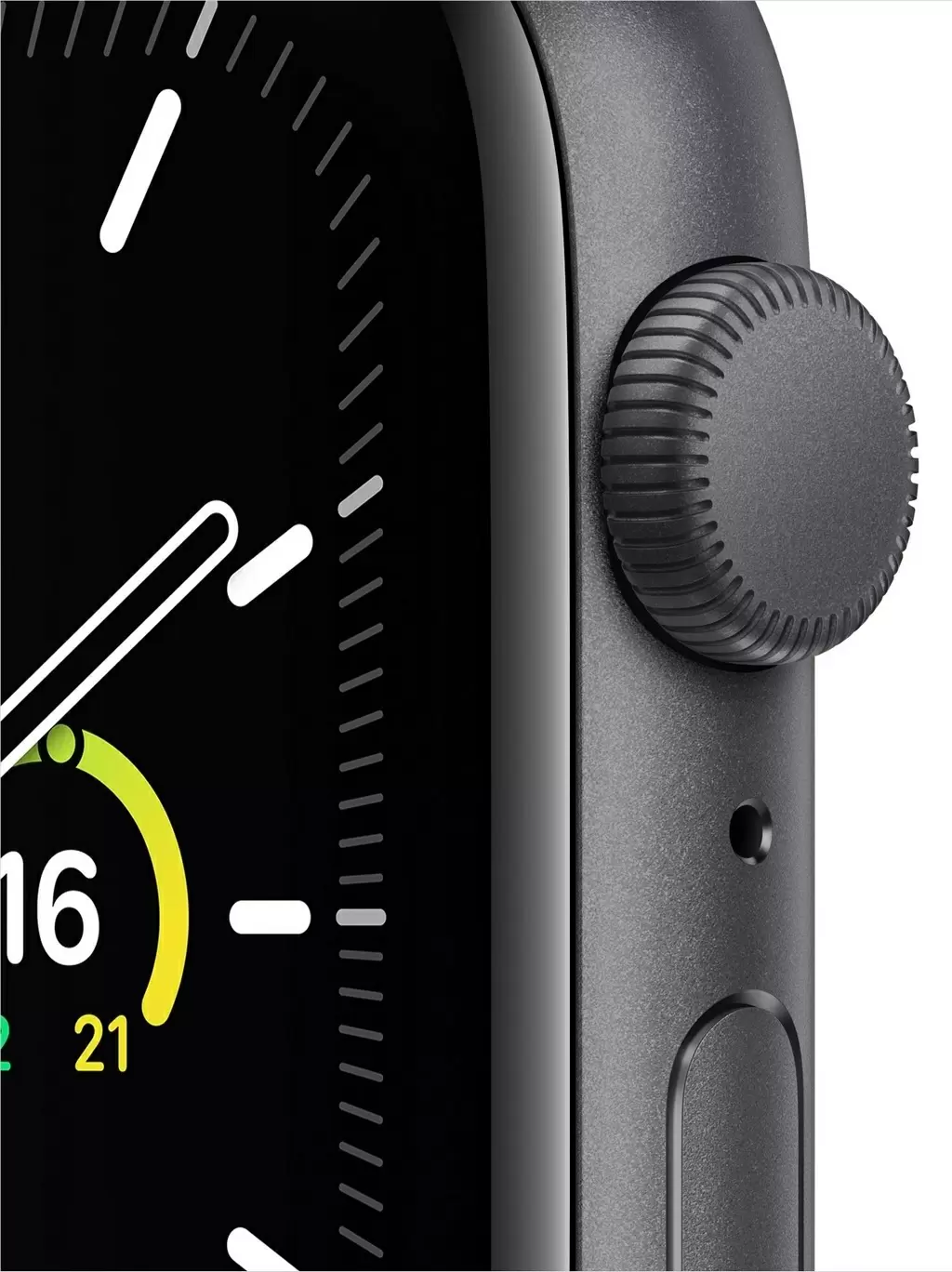 Умные часы Apple Watch SE 44mm, корпус из алюминия цвета серый космос, спортивный ремешок