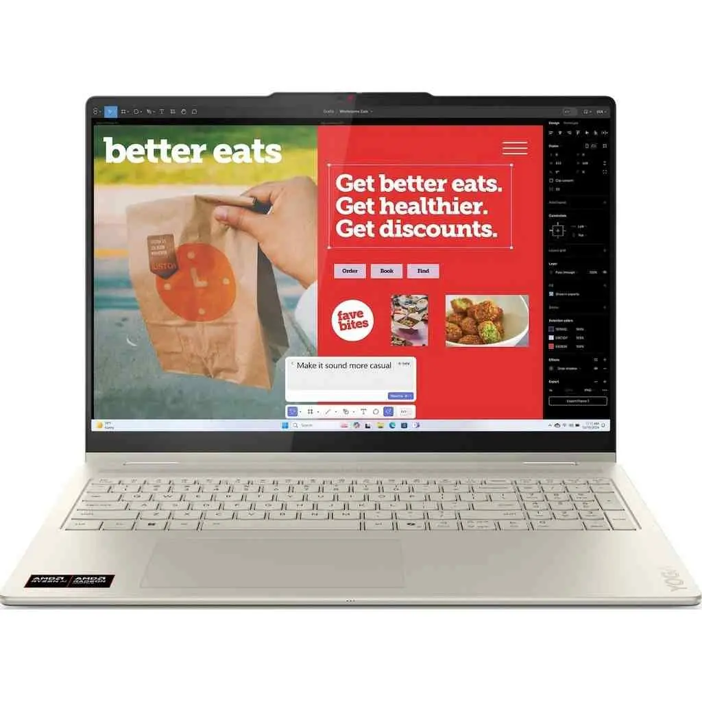 Ноутбук Lenovo Yoga 7 2-in-1 14AKP10 (14.0"/FHD/Ryzen AI 5 340/24GB/1TB/Radeon Graphics), золотой