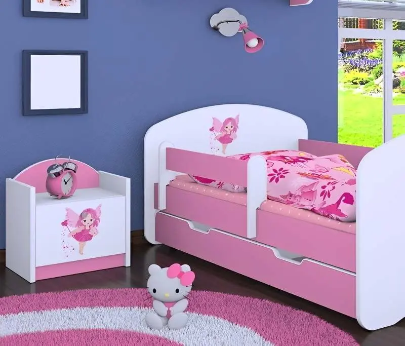 Тумба прикроватная Happy Babies Happy SZN02 Fairy, белый/розовый на tehnoparc.md Тумба прикроватная Happy Babies Happy SZN02 Fairy, белый/розовый