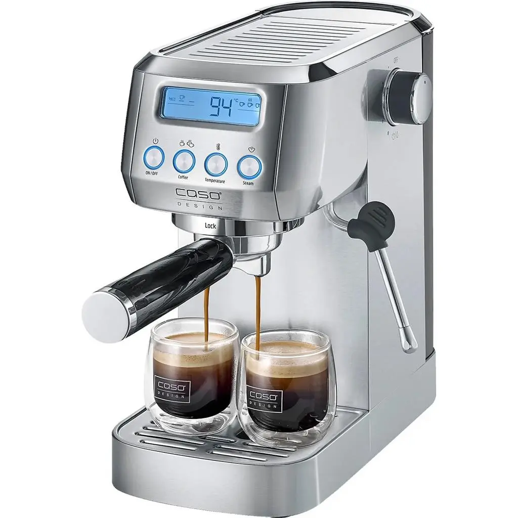 Электрокофеварка Caso Espresso Gourmet Crema, серебристый