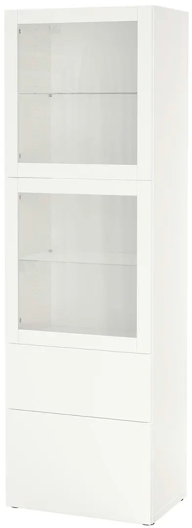 Витрина IKEA Besta/Lappviken ящик с плавно-закрывающимися направляющими 60x42x193см, белый на tehnoparc.md Витрина IKEA Besta/Lappviken ящик с плавно-закрывающимися направляющими 60x42x193см, белый