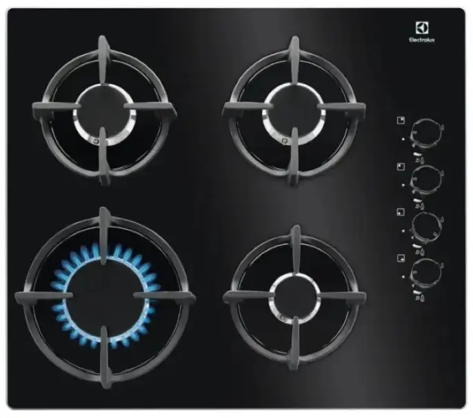 Plită incorporabilă cu gaz Electrolux EGG6407K, negru
