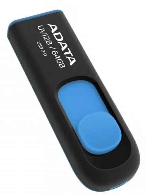 Flash USB Adata UV128 64GB, negru/albastru