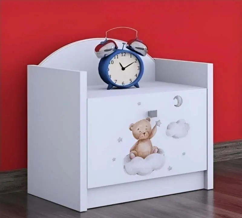 Noptieră Happy Babies Happy SZN02 Bear On Cloud, alb
