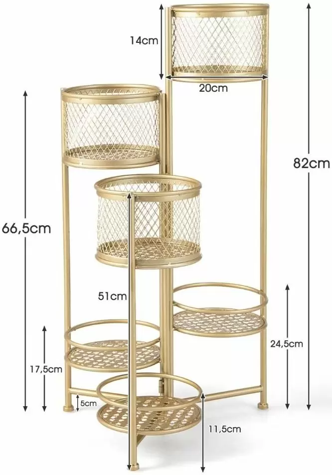 Suport pentru flori Costway GT3992GD, auriu