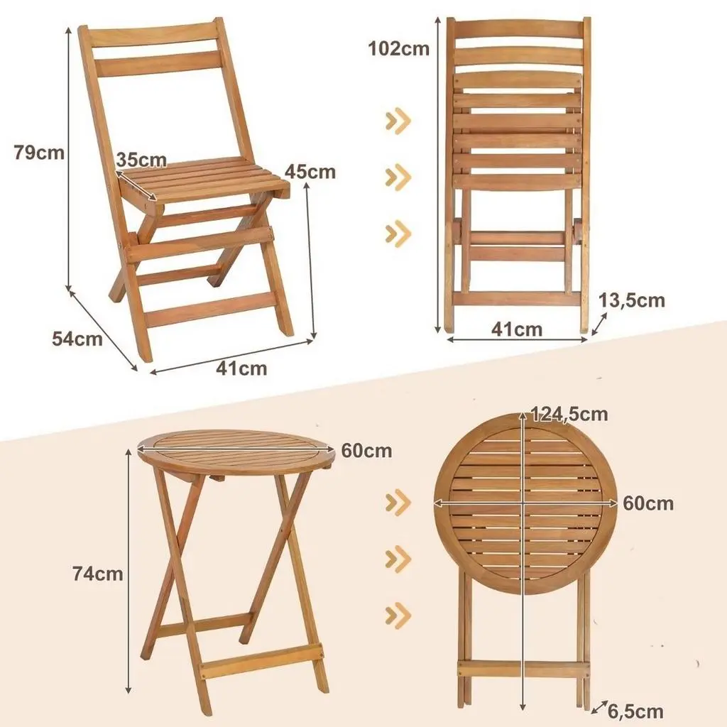 Set mobilă de grădină Costway HW71590, natural