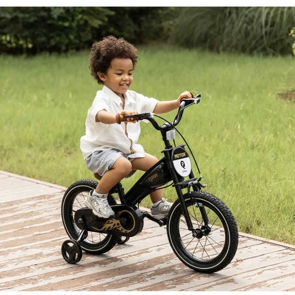 Детский велосипед Qplay Motor 3in1 14, черный