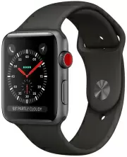 Smartwatch Apple Watch Series 3 42mm, carcasă din aluminiu gri, curea tip sport negru