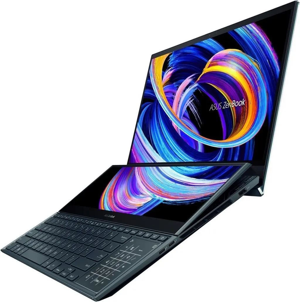 Laptop Asus Zenbook Pro Duo 15 UX582HM (15.6"/4K/Core i7-11800H/16GB/1TB/GeForce RTX 3060 6GB/Win 11), albastru pe tehnoparc.md Laptop Asus Zenbook Pro Duo 15 UX582HM (15.6"/4K/Core i7-11800H/16GB/1TB/GeForce RTX 3060 6GB/Win 11), albastru