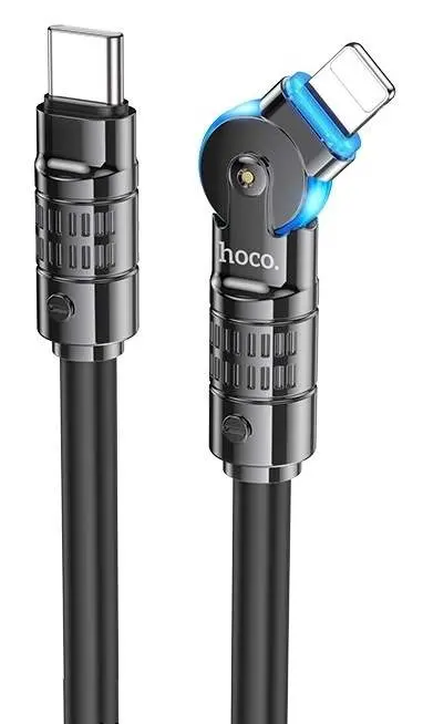 Cablu USB Hoco U118 Triumph Lightning 1.2m, negru