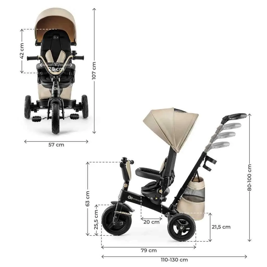 Детский велосипед KinderKraft Easytwist, бежевый