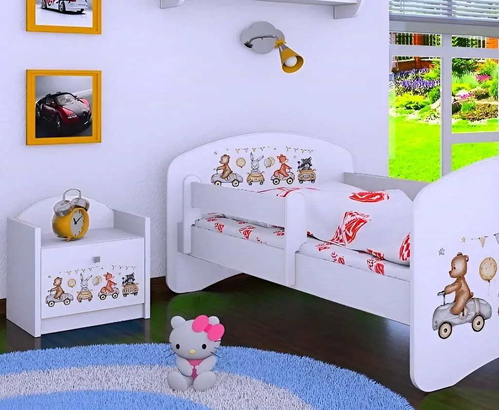 Тумба прикроватная Happy Babies Happy SZN02 Animals And Cars, белый