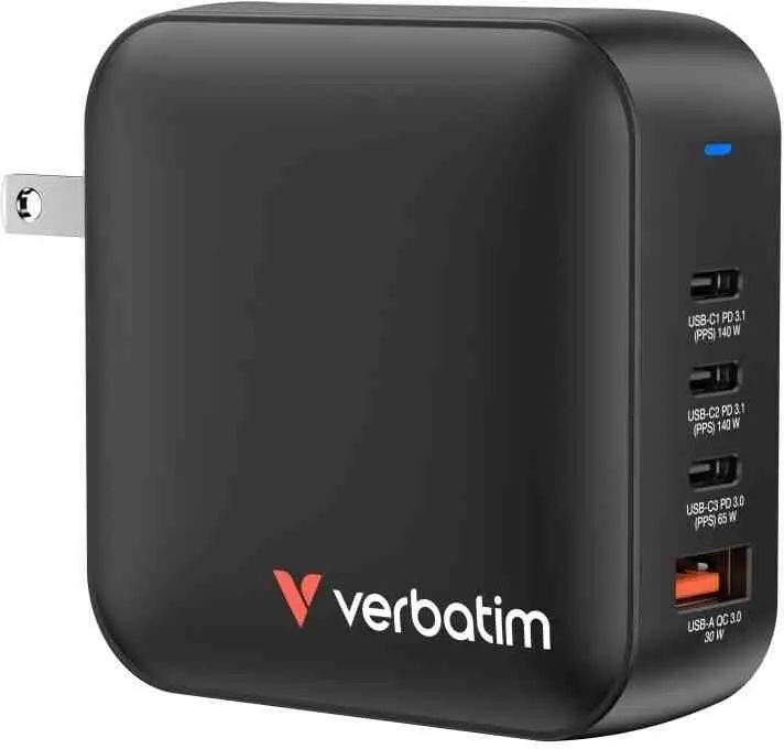 Încărcător Verbatim Mini GaN Charger 165W, negru pe tehnoparc.md Încărcător Verbatim Mini GaN Charger 165W, negru