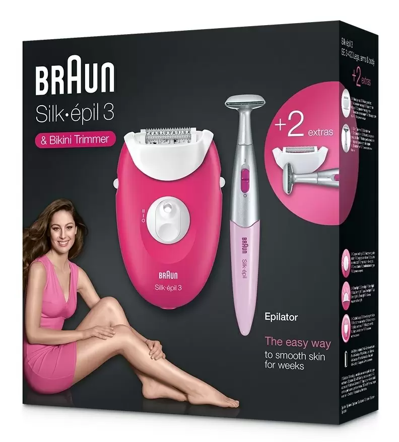 Эпилятор Braun Silk-épil 3 3420 Legs&Body, розовый