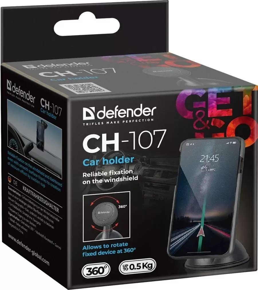 Suport auto Defender CH-107, negru