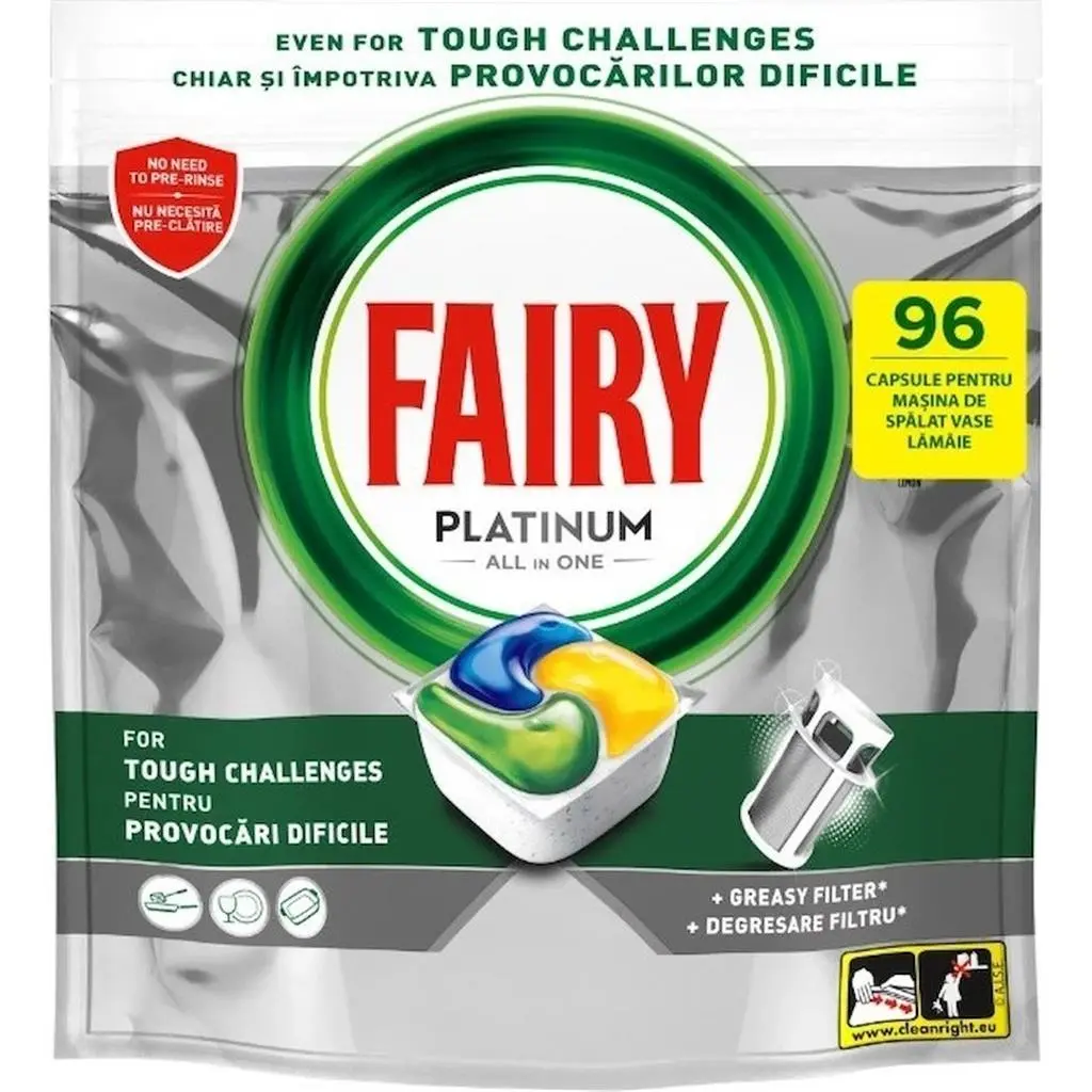Detergent pentru mașine de spălat vase Fairy Platinum All In One, 96 caps pe tehnoparc.md Detergent pentru mașine de spălat vase Fairy Platinum All In One, 96 caps