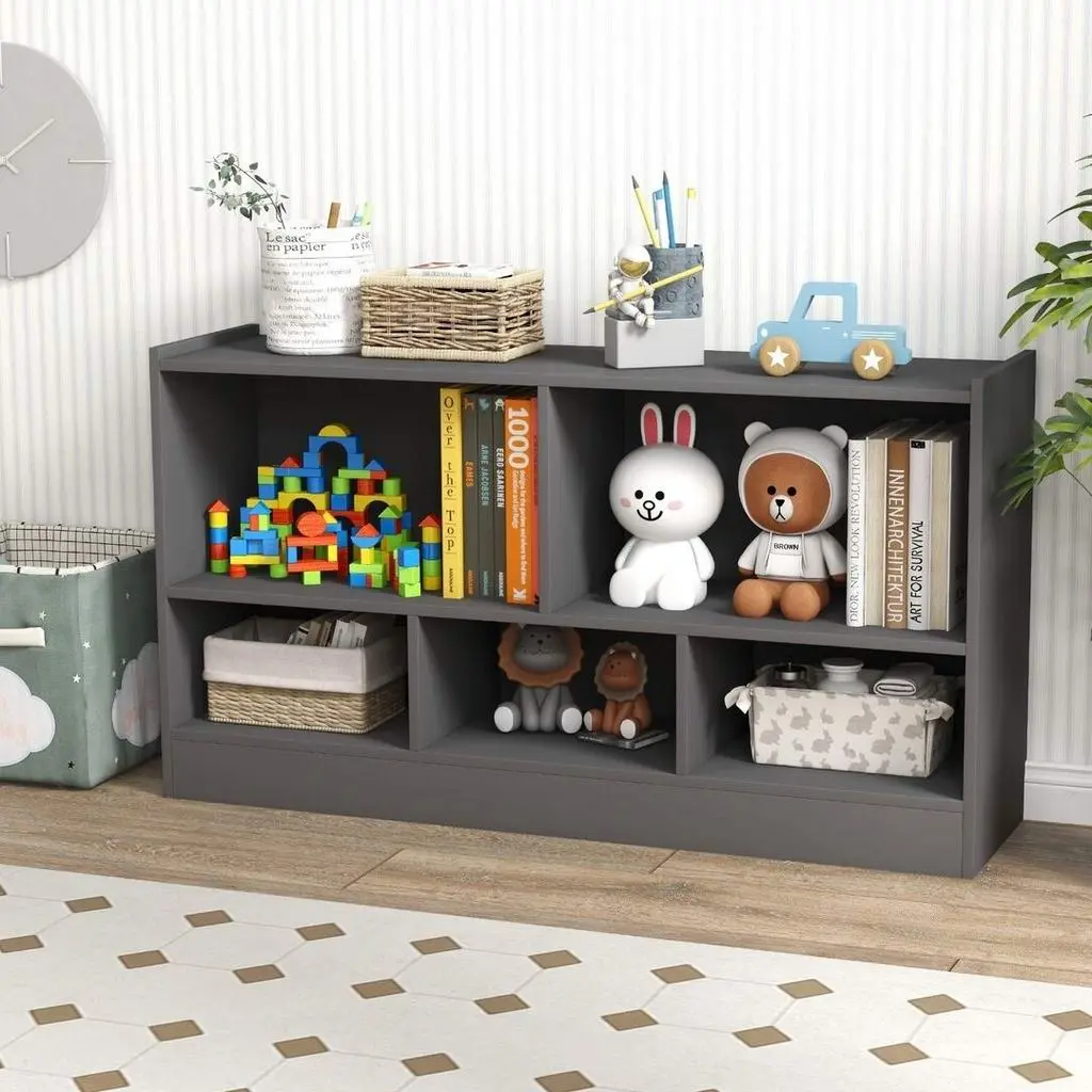 Tumbă-organizator pentru jucării Costway CB10297GR, gri pe tehnoparc.md Tumbă-organizator pentru jucării Costway CB10297GR, gri