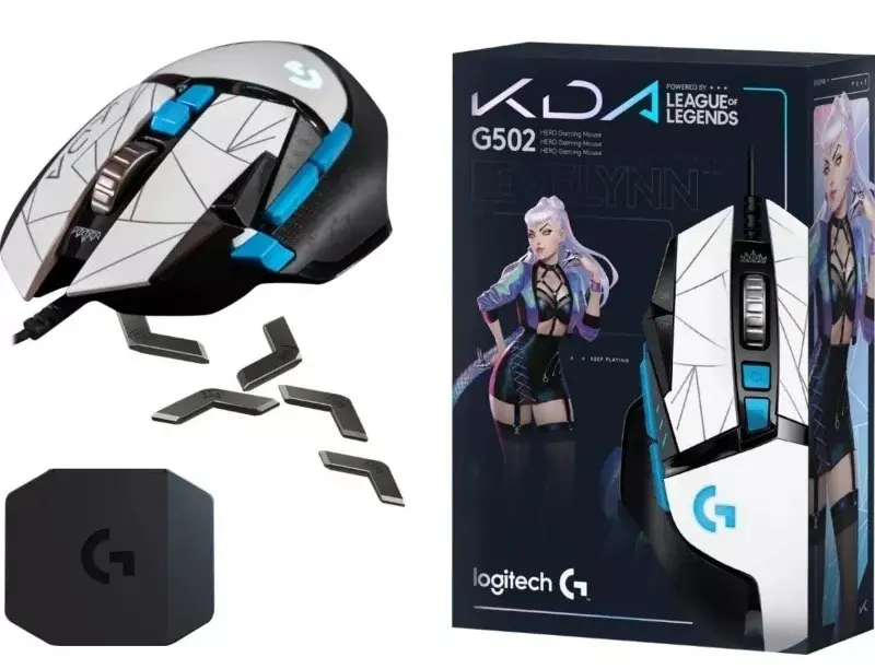 Mouse Logitech G502 Hero K/DA, negru/alb