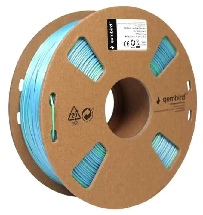 Filament pentru imprimare 3D Gembird 3DP-PLA-SK-01-BG, albastru/verde